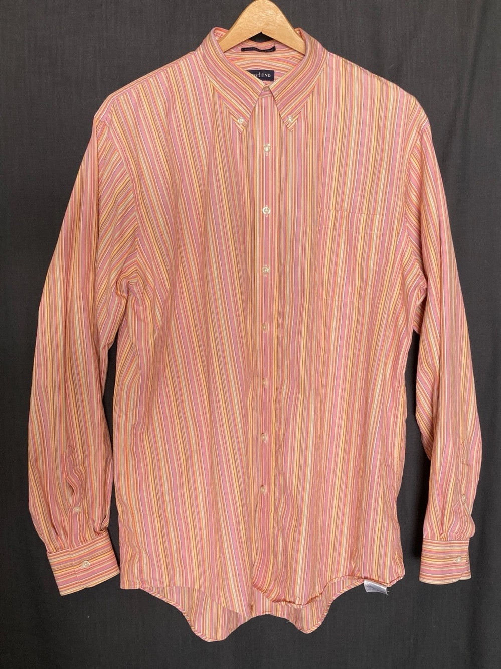 Lands' End Pink & Yellow Multi-Stripe Button-Down Shirt - Picture 2 of 11